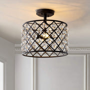 Gabrielle 14.5" Crystal/Metal LED Semi-Flush Mount, Contemporary,Transitional,Glam