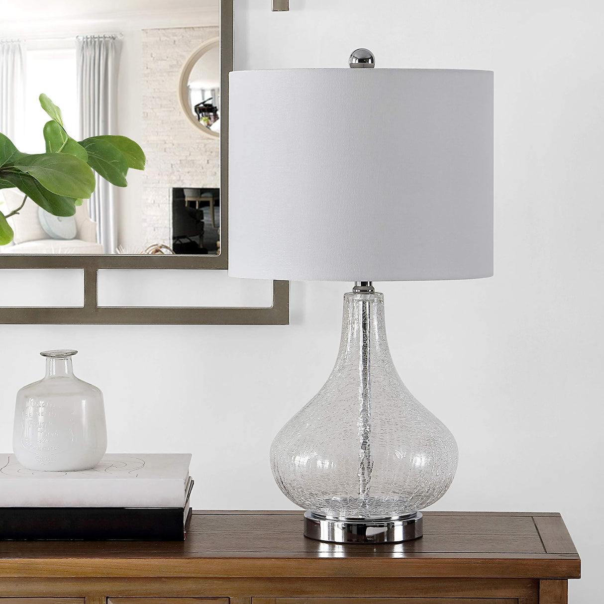 Lighting Collection Brooks Clear Glass 24-inch Bedroom Living Room Home Office