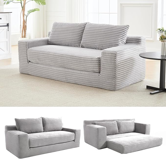 70.78" Loveseat Sofa, Modern Small Corduroy Couch Comfy Deep Seat for Living Room