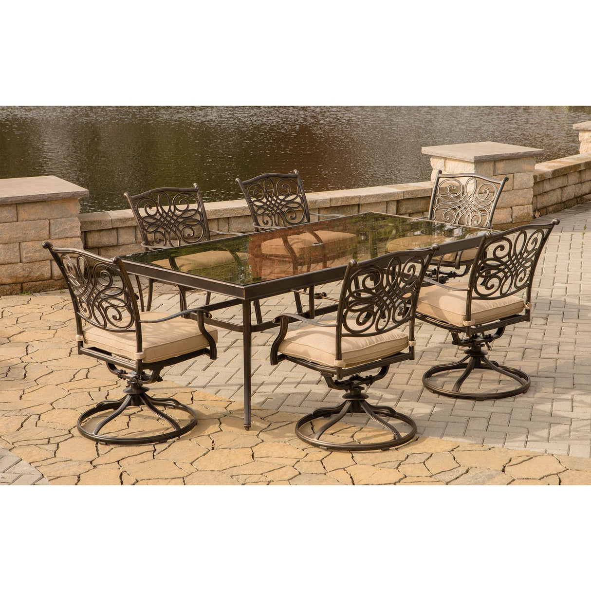 Traditions 7-Piece Outdoor Dining Set, Rust-Free Aluminum Outdoor Patio Dining Set