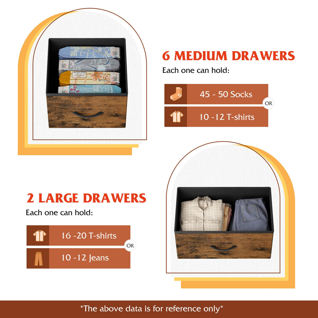 8 Drawer Dresser for Bedroom, Fabric Dresser with Large Storage Drawer Unit for Entryway