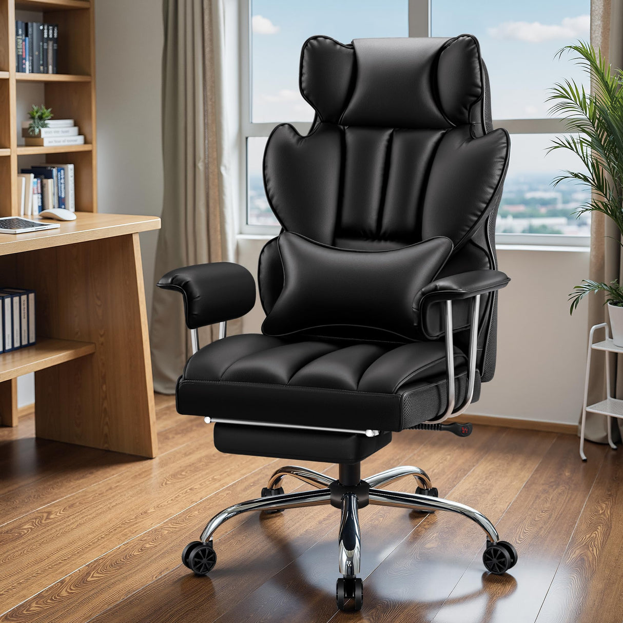 Big and Tall Executive Office Chair with Lumbar Support Leather Computer Chairwith