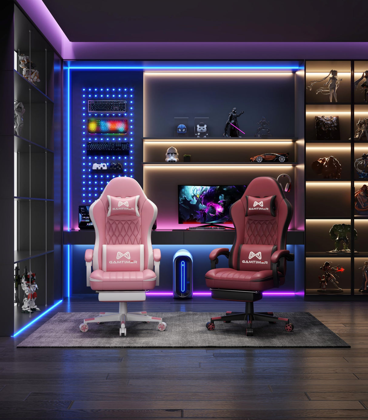 Ergonomic Gaming Chair with Footrest and Lumbar Support