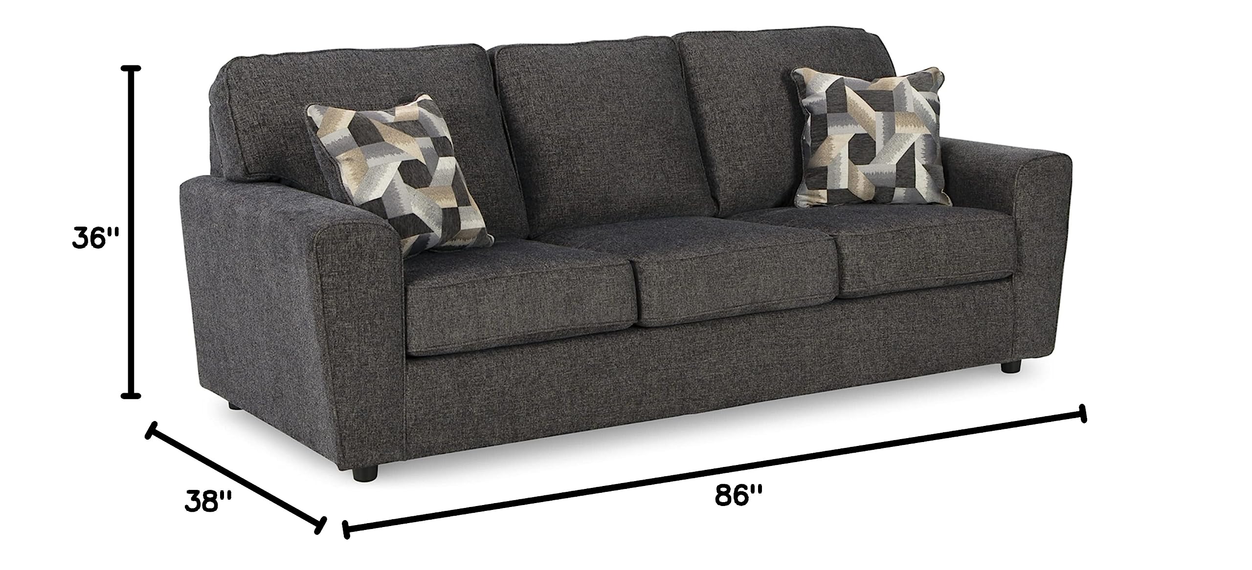 Cascilla Casual Sofa, Dark Gray