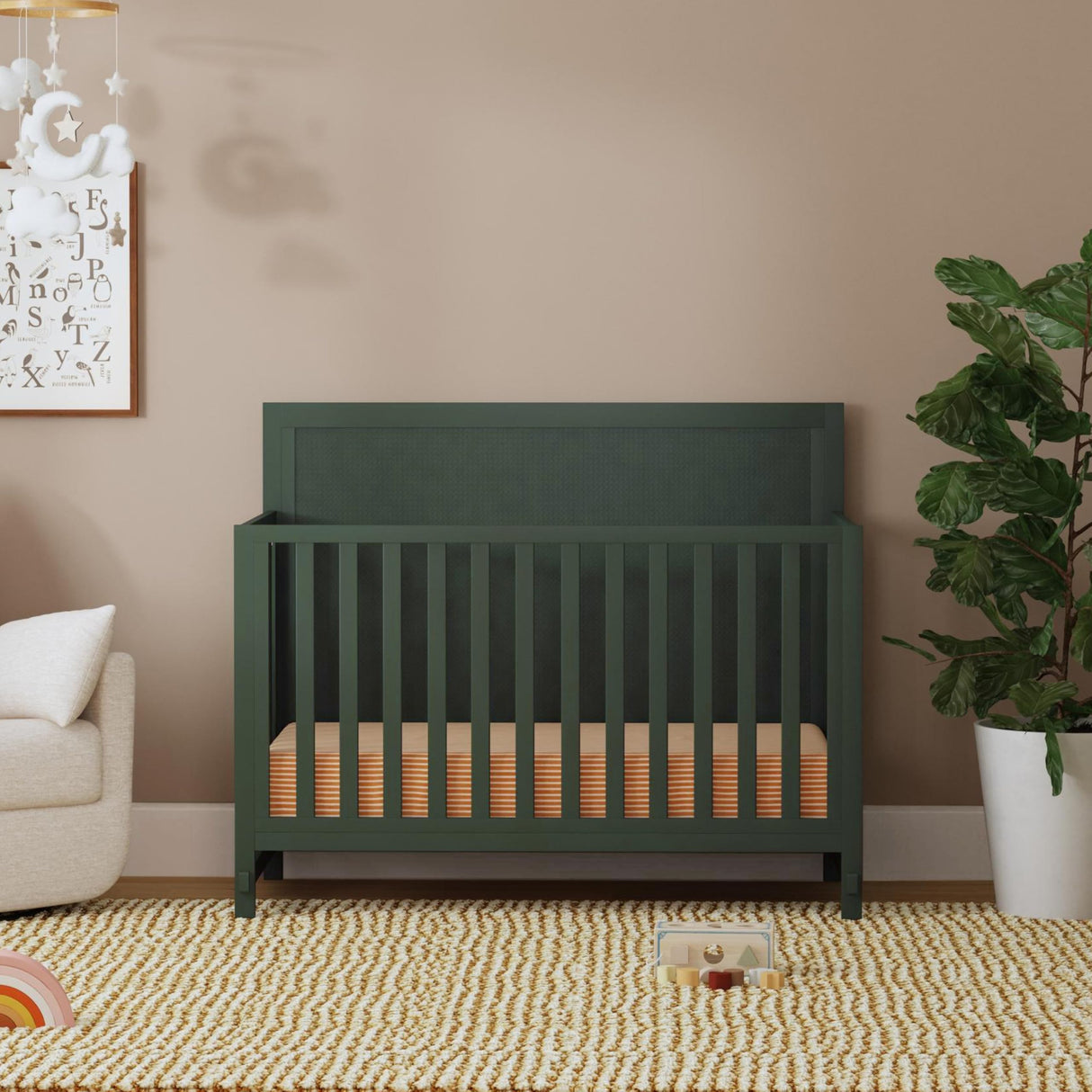 Margot 4-in-1 Convertible Crib in Forest Green, GREENGUARD Gold Certified