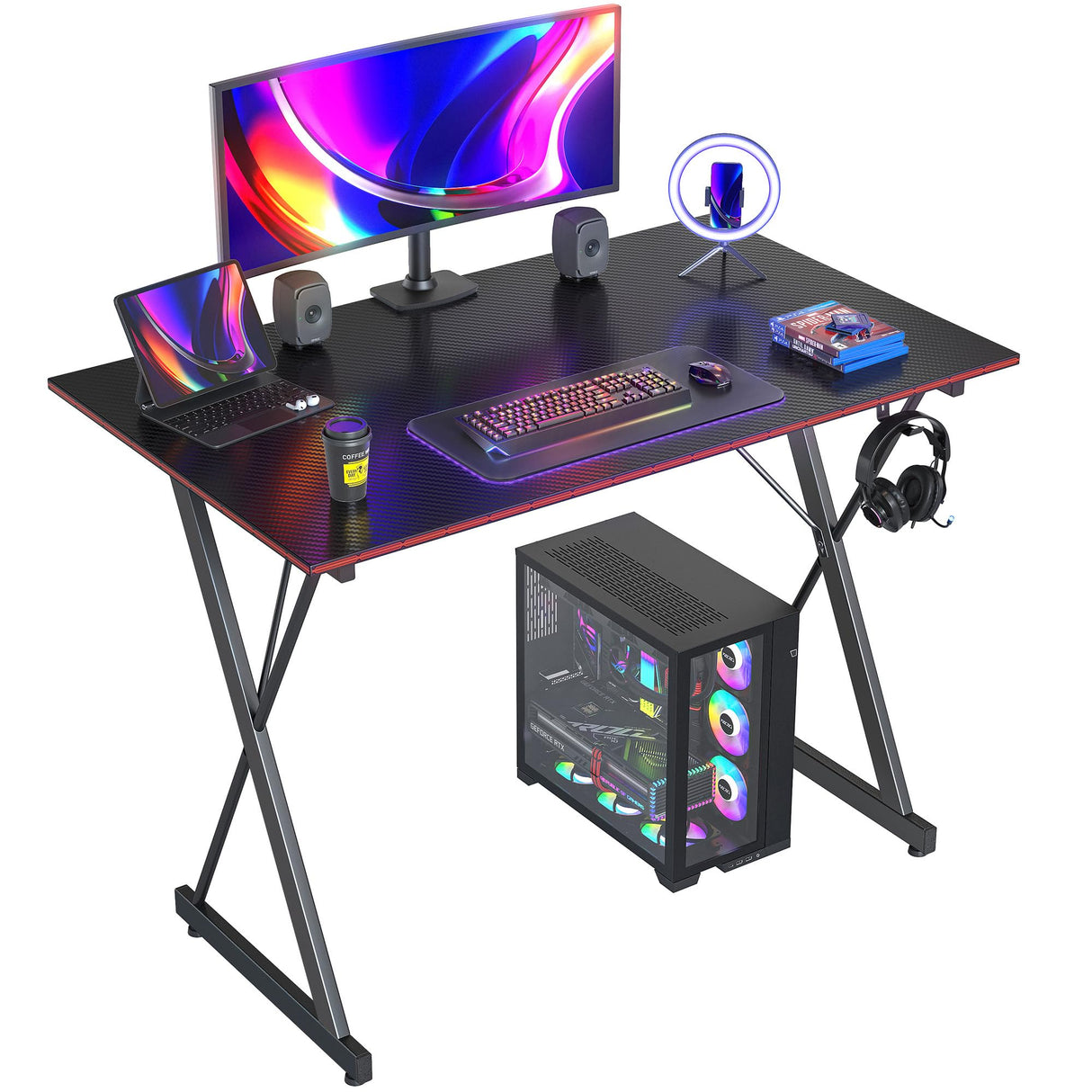 Gaming Desk 32 Inch PC Computer Desk, Home Office Desk Table Gamer Workstation
