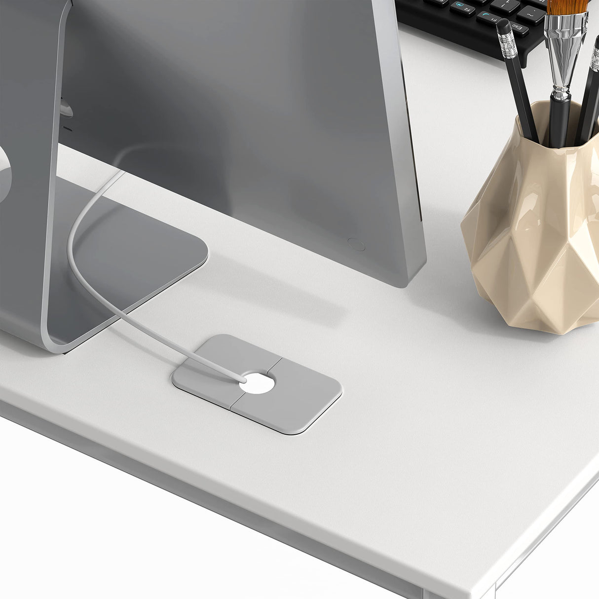 Home Office 55-Inch Large L Shaped Corner Desk, 24" Deep, White