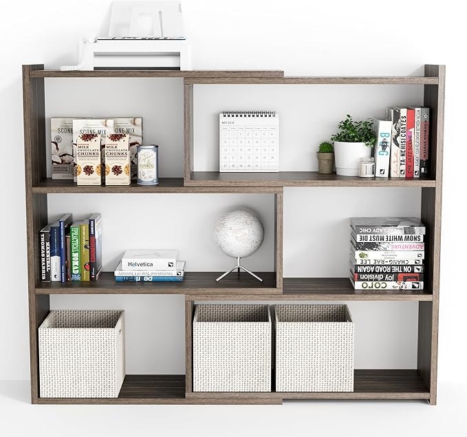 Tier Shelving Unit, Expandable 30-55 inch Wide, Large Corner Bookcase, Freestanding Book Storage Shelves for Home and Commercial Use, Black