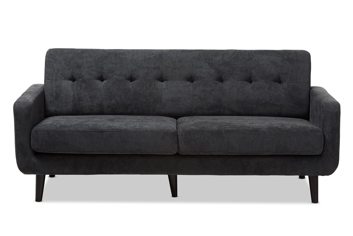 Carmena Upholstered Sofa, Dark Grey
