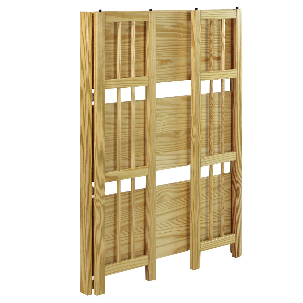 3-Shelf Folding Stackable Bookcase (27.5" Wide)-Natural