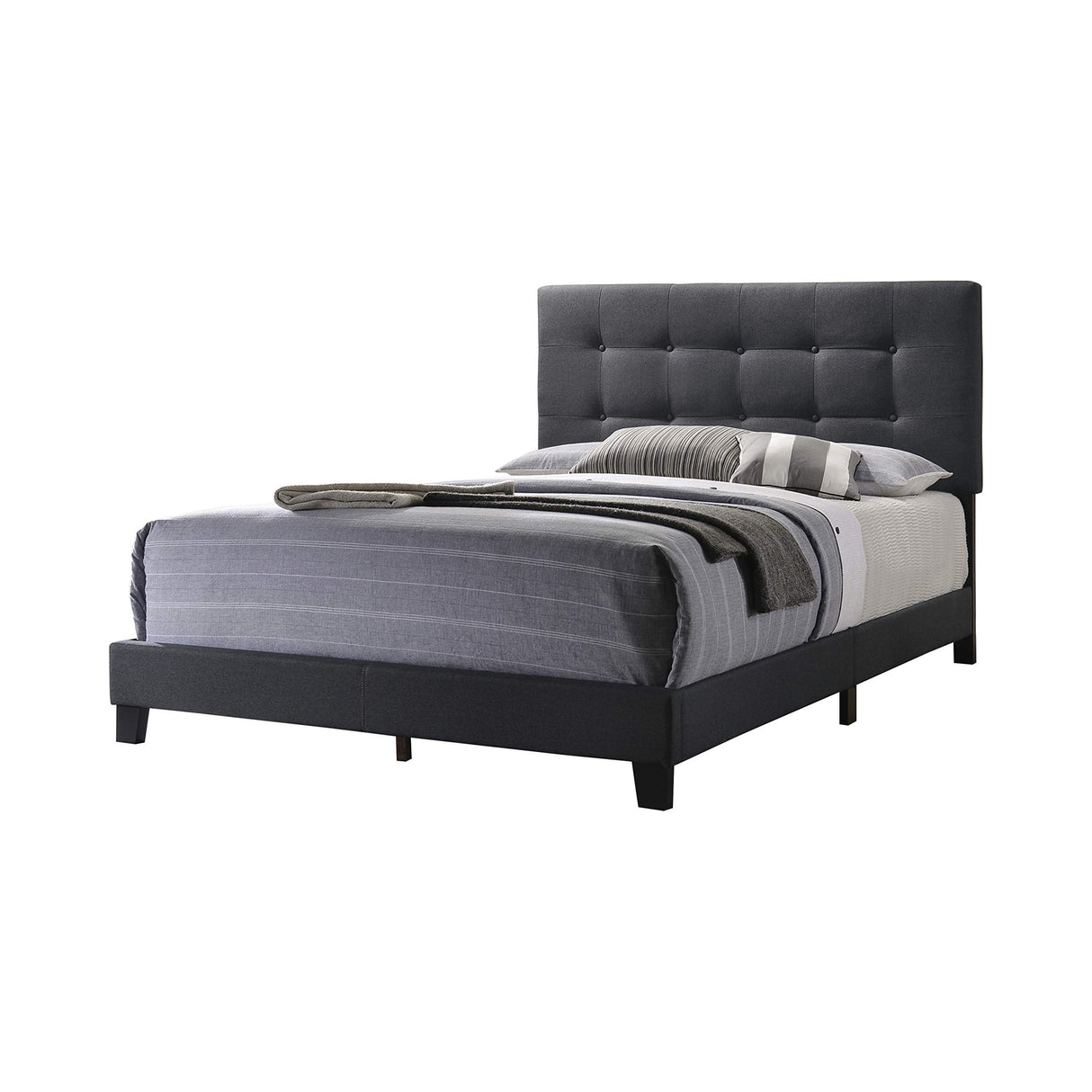 Mapes Tufted Upholstered Bed Charcoal
