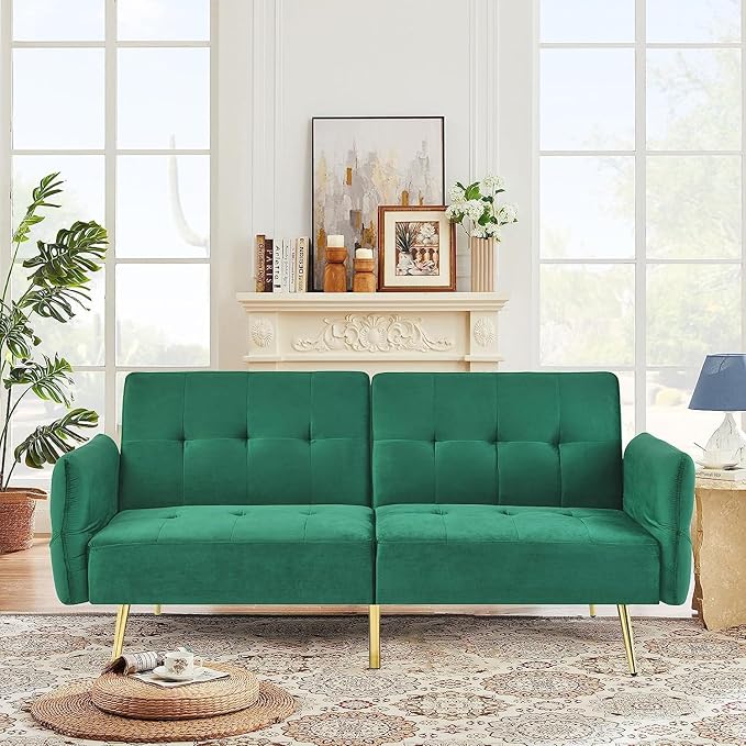 Convertible Futon Sofa Bed, Memory Foam Futon Couch Sleeper Sofa