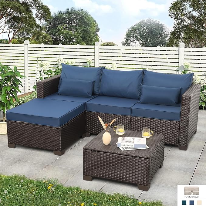 Patio Furniture Set 3 Pieces Outdoor Sectional Sofa Set Wicker Patio Furniture Outdoor l