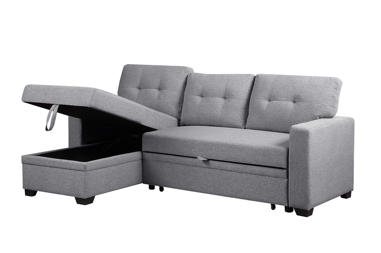 82 inch Convertible L Shaped Sleeper Sectional Sofa Linen