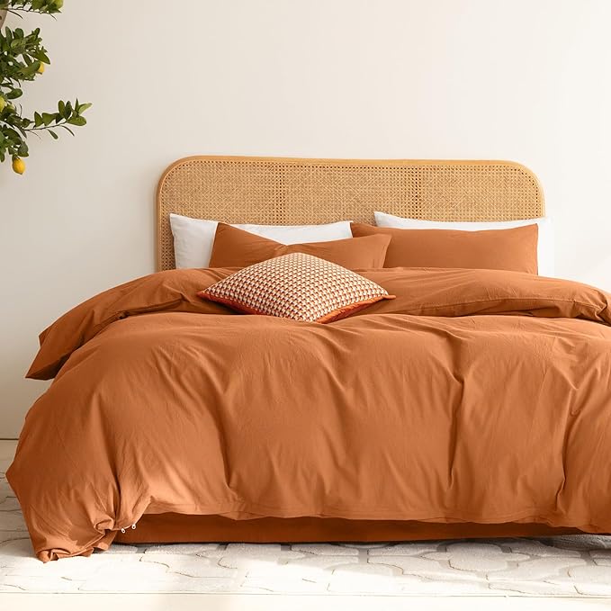 Linen Feel Like Textured, Luxury Soft and Breatheable Bedding Set