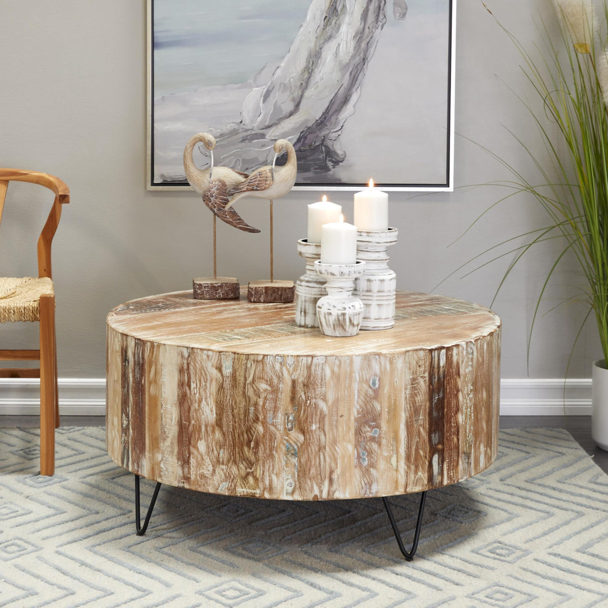 Mango Wood Handmade Living Room Coffee Table Distressed Table