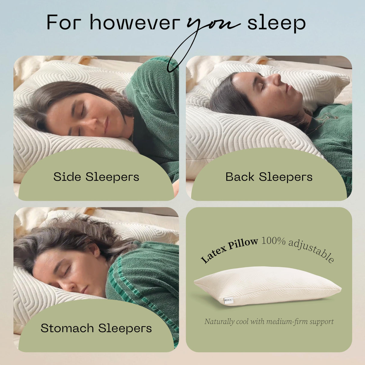 Adjustable Latex Pillow Queen, with Talalay Latex & Microfiber Fill