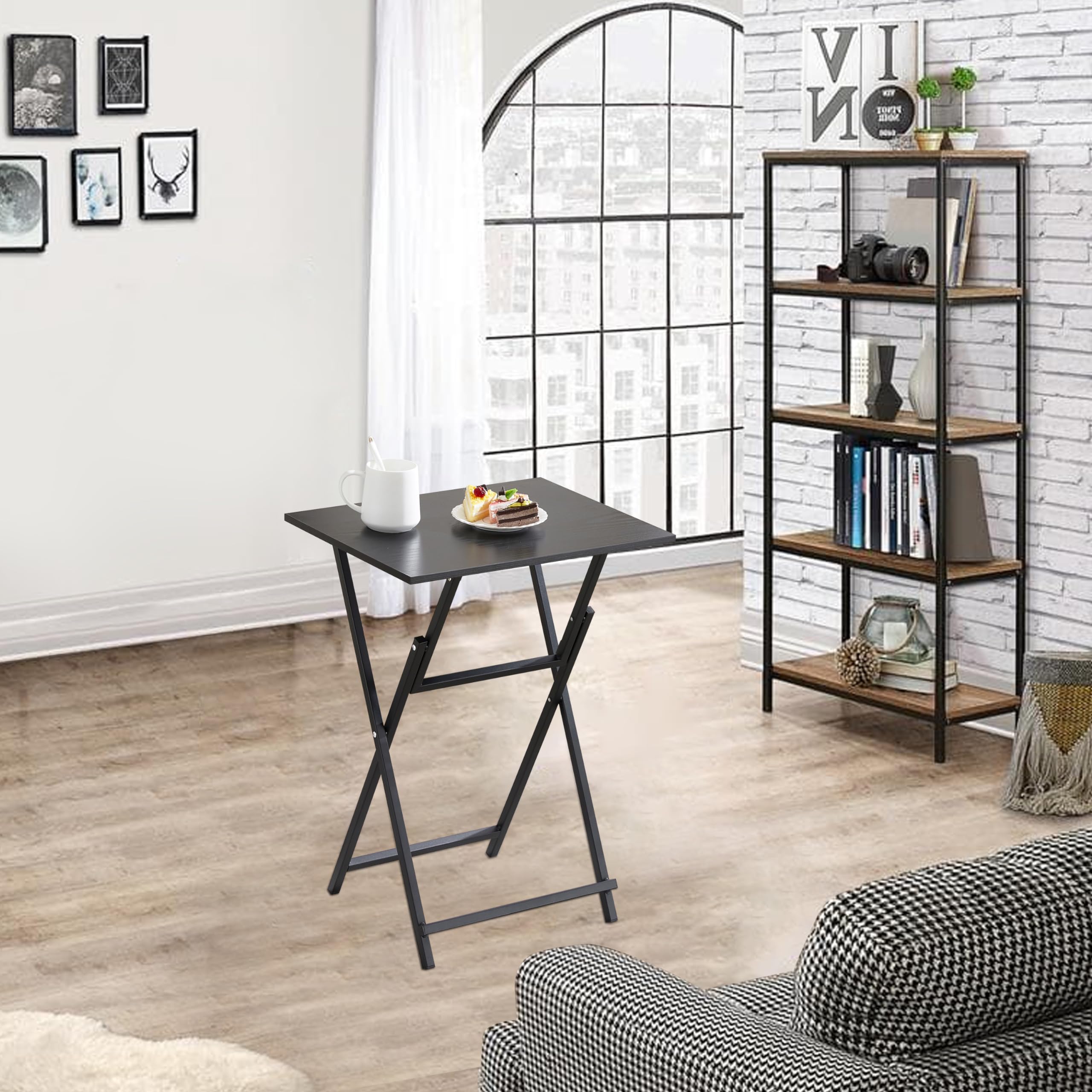 Folding TV Tray Set, No Assembly Required Table Set of 2