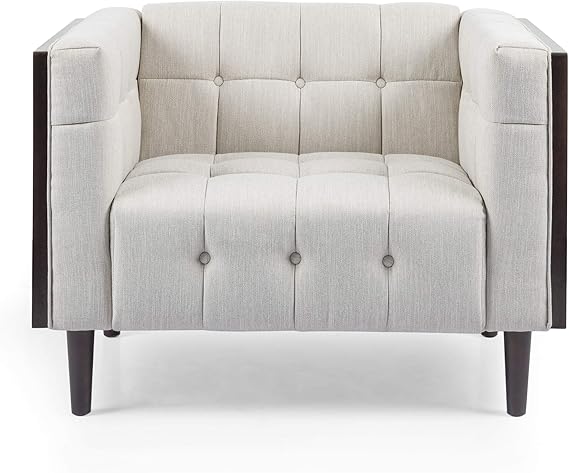 McLarnan Club Chair, Navy Blue + Brown