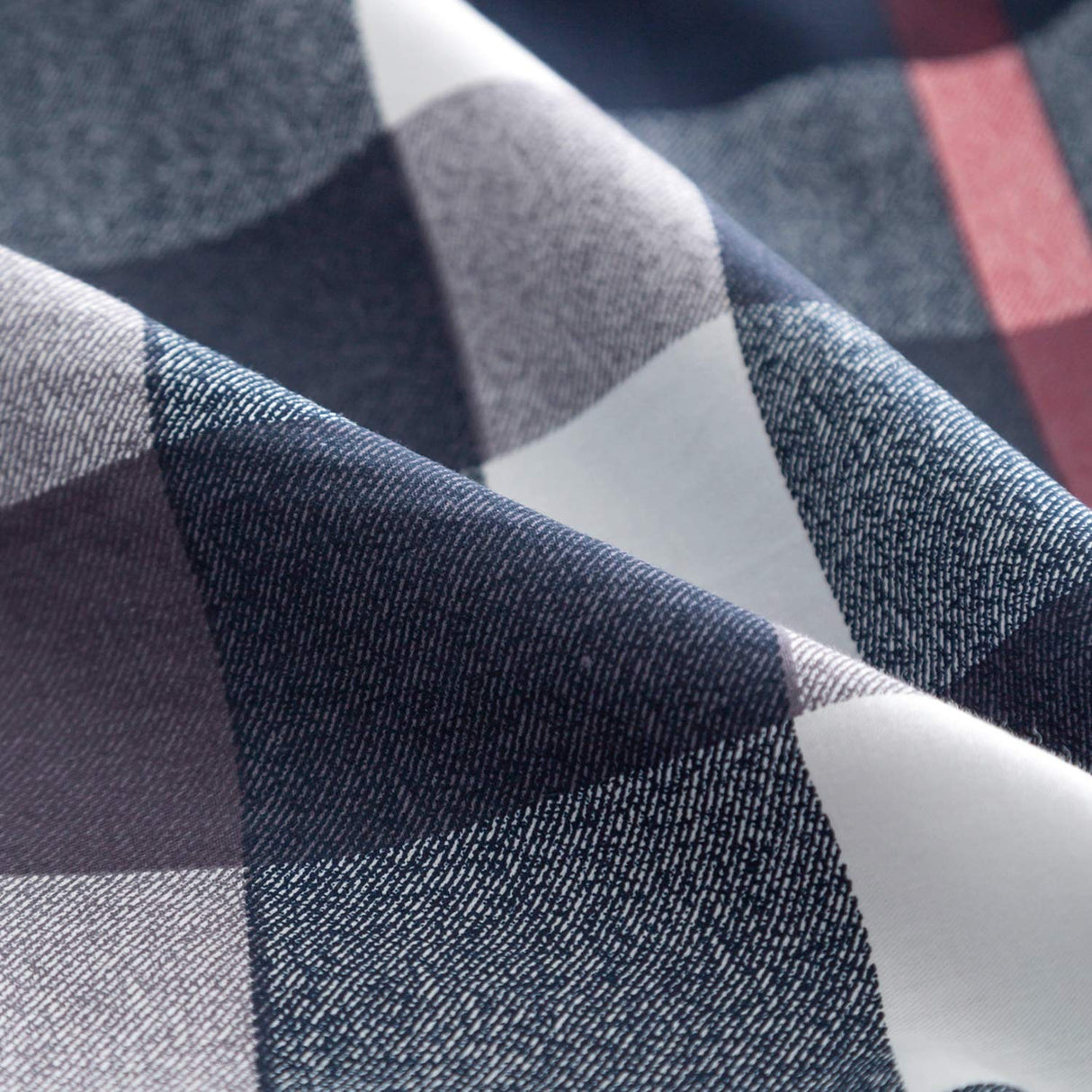 Plaid Duvet Cover Queen 100% Cotton Navy Blue Tartan Grid Duvet Cover 3 Pieces Set 1 Soft Checkered Gingham