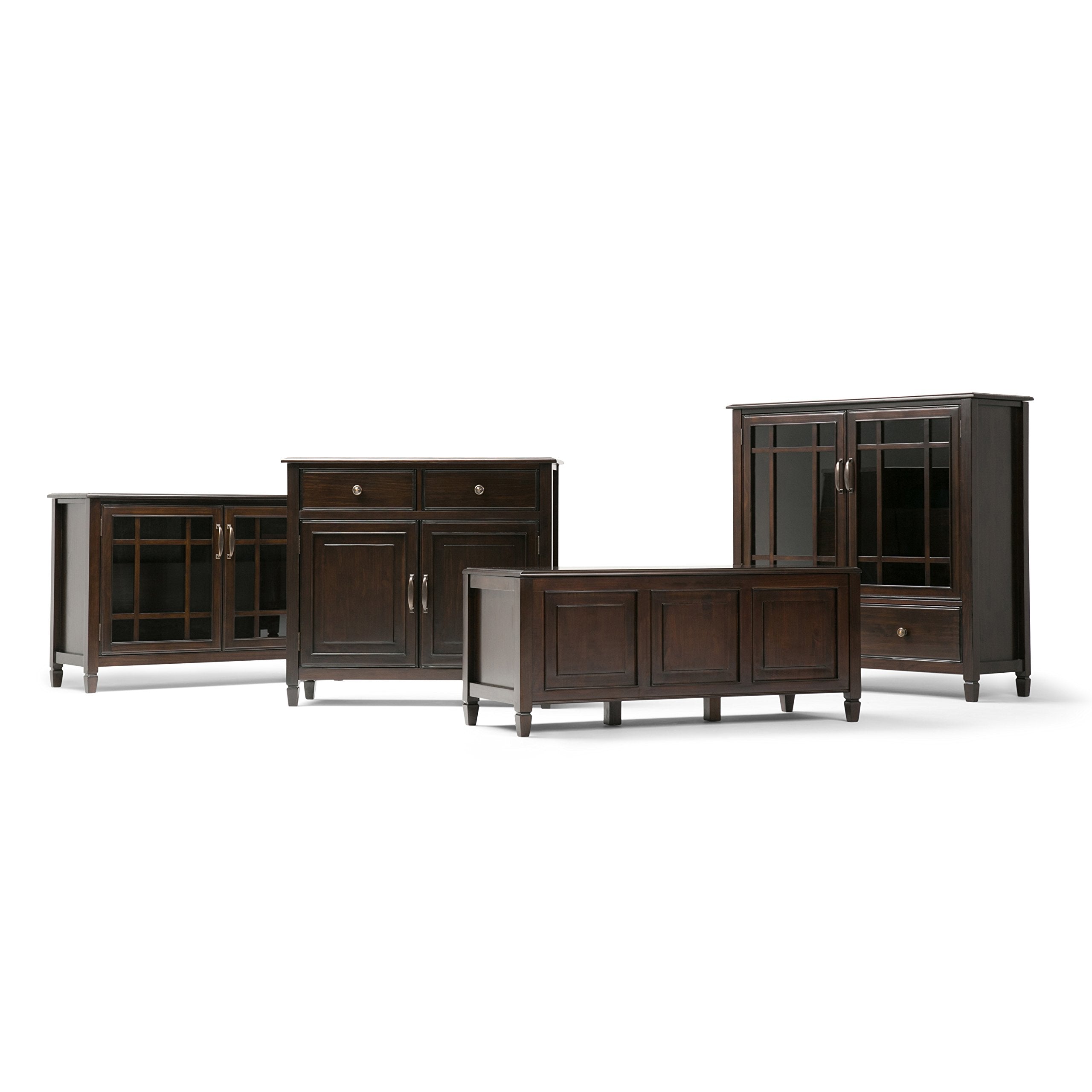Connaught SOLID WOOD 40 Inch Wide Traditional Entryway Storage Cabinet in Dark Chestnut Brown