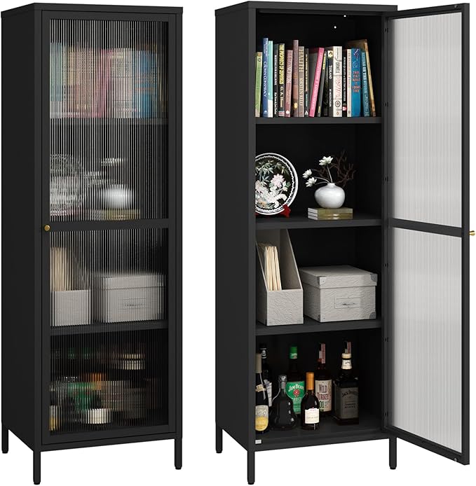 Metal Storage Cabinet, Steel File Locker with 3 Shelves 59.06-inch high for School