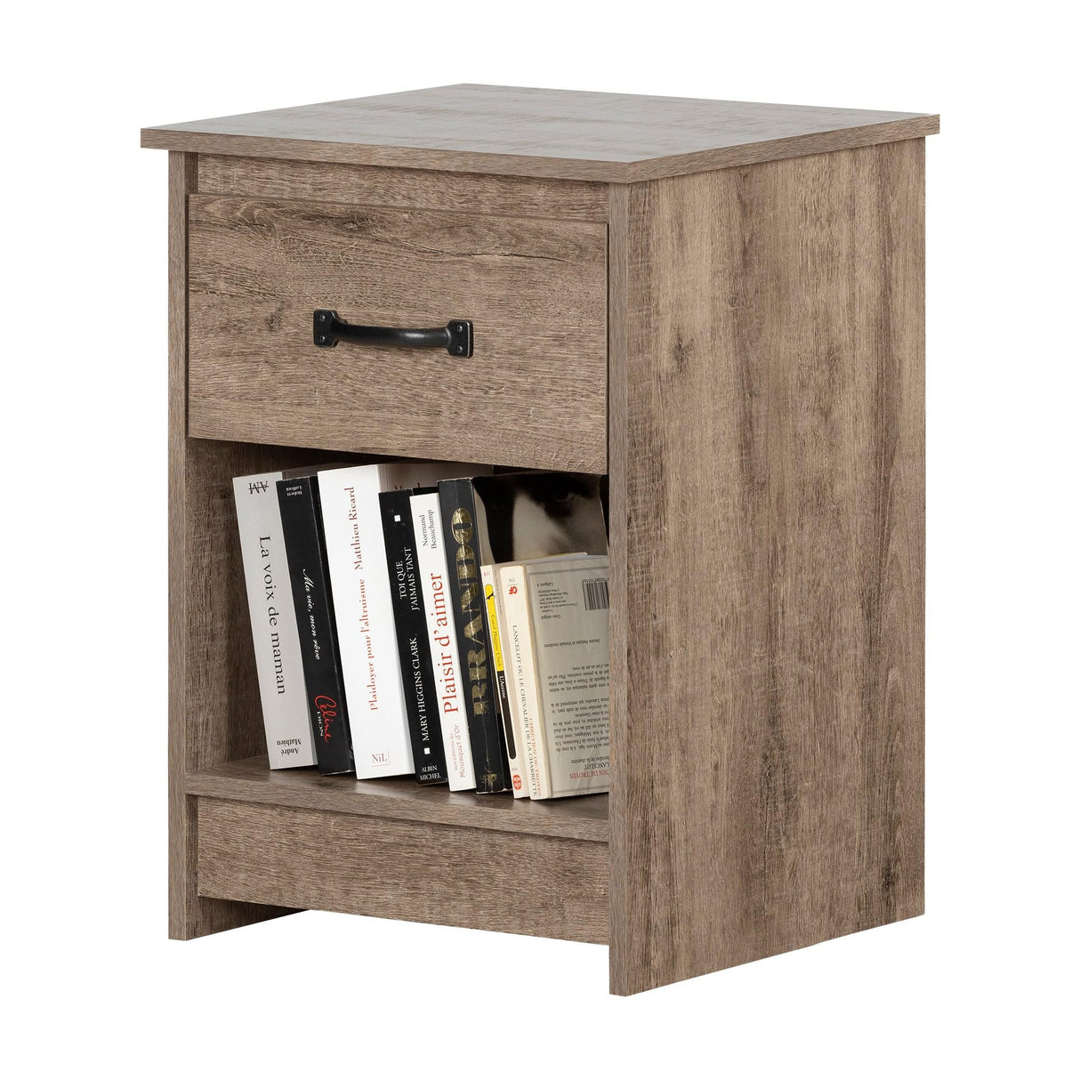 1-Drawer Nightstand-Weathered Oak
