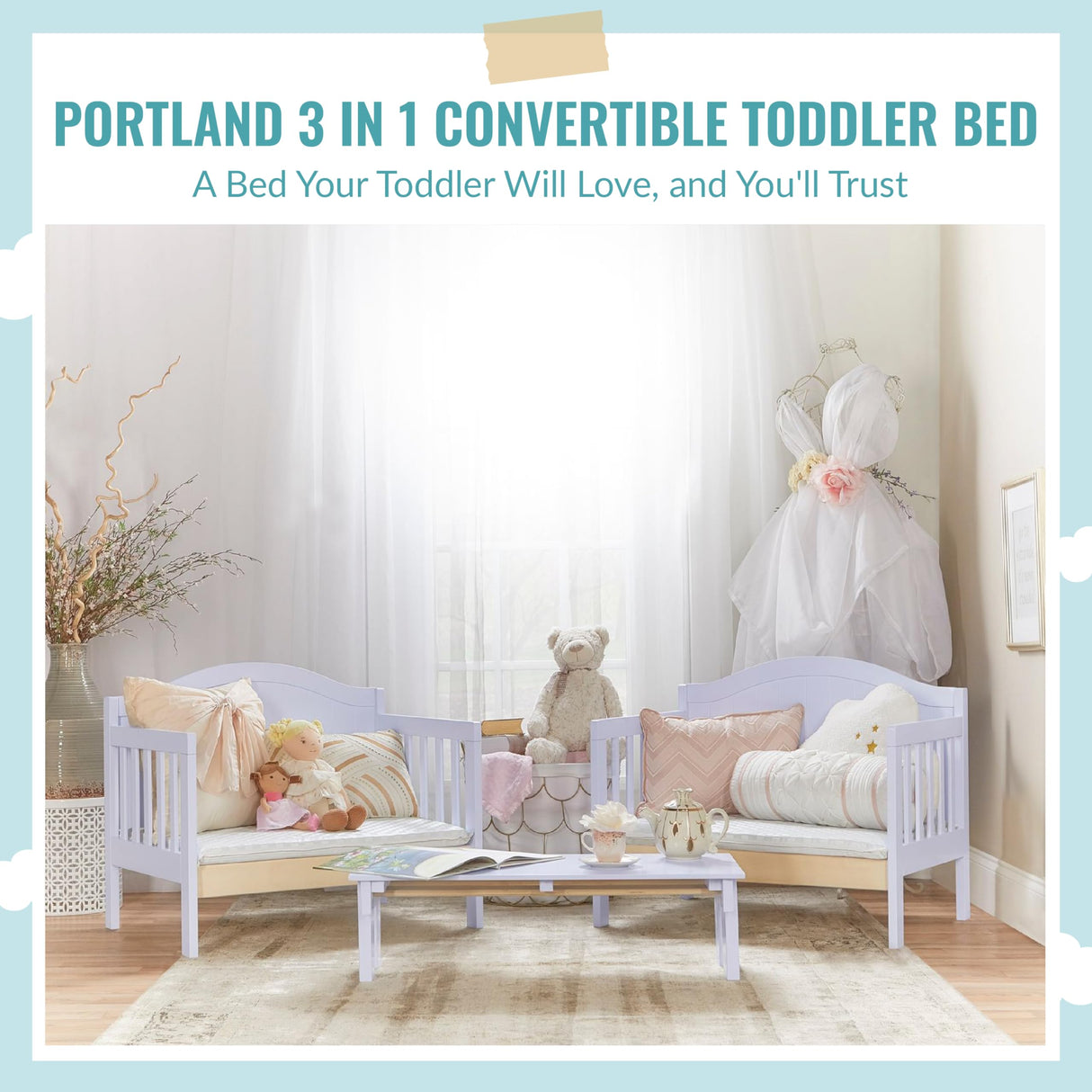 Portland 3-in-1 Convertible Toddler Bed – Safe & Stylish Transition Bed