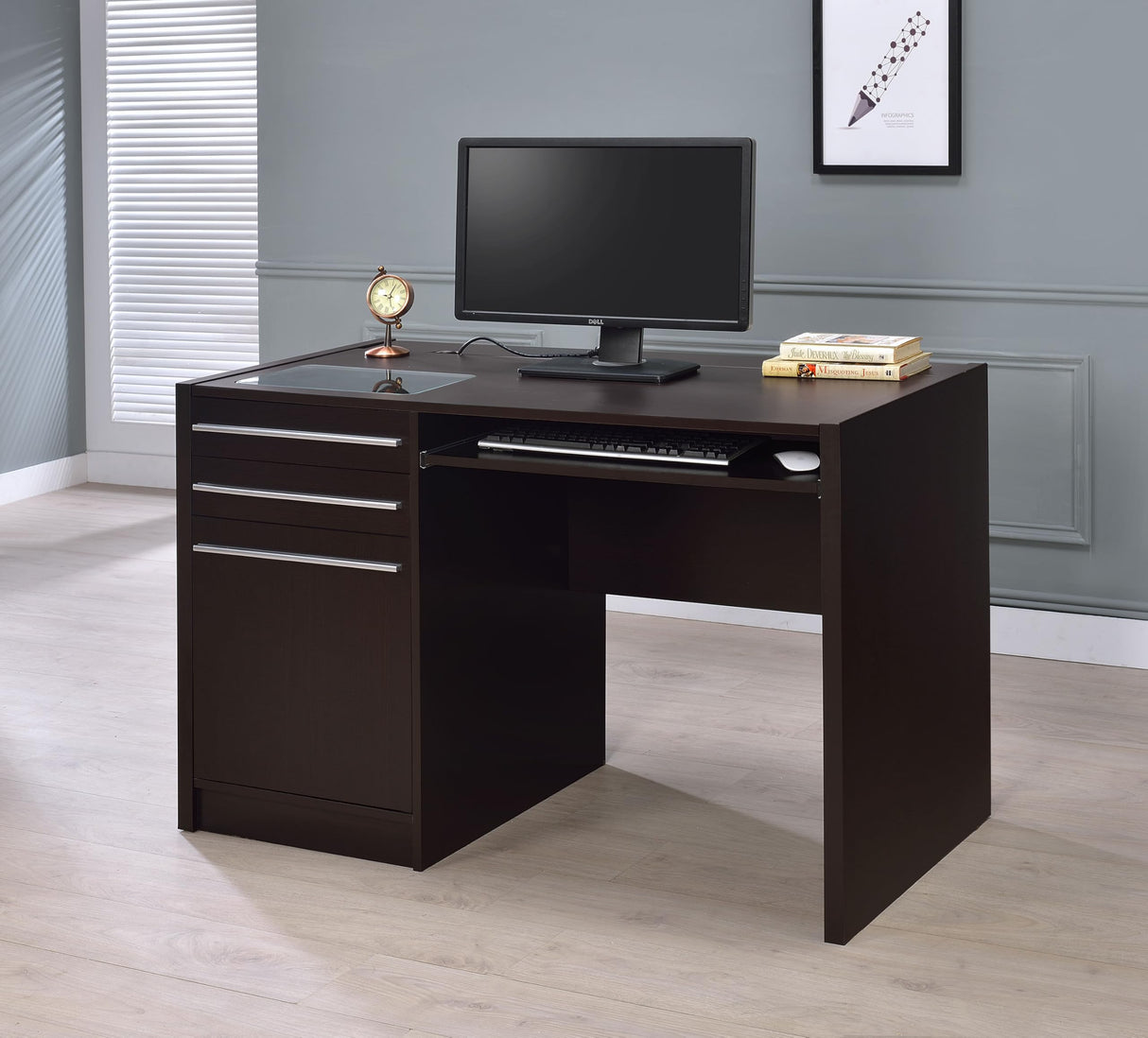 Furniture Halston 48-inch 2-Drawer Connect-it Office Cappuccino Ontario Single