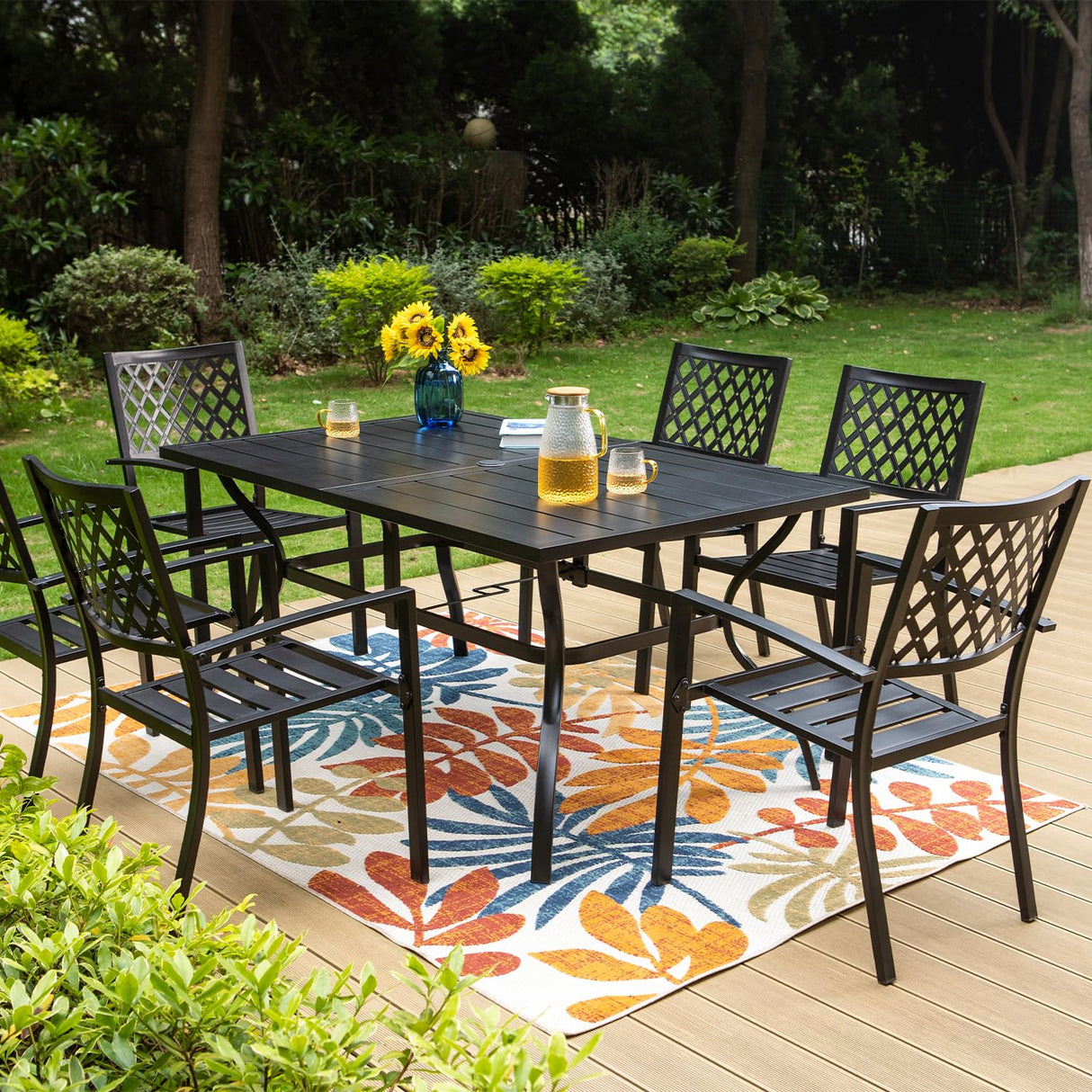 Patio Dining Stackable Chairs, Outdoor Wrought Iron Furniture Set Bistro Chairs