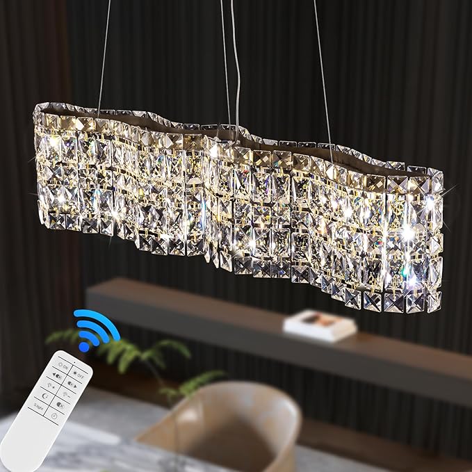 Gold Crystal Chandelier,Modern LED Chandeliers for Dining Room