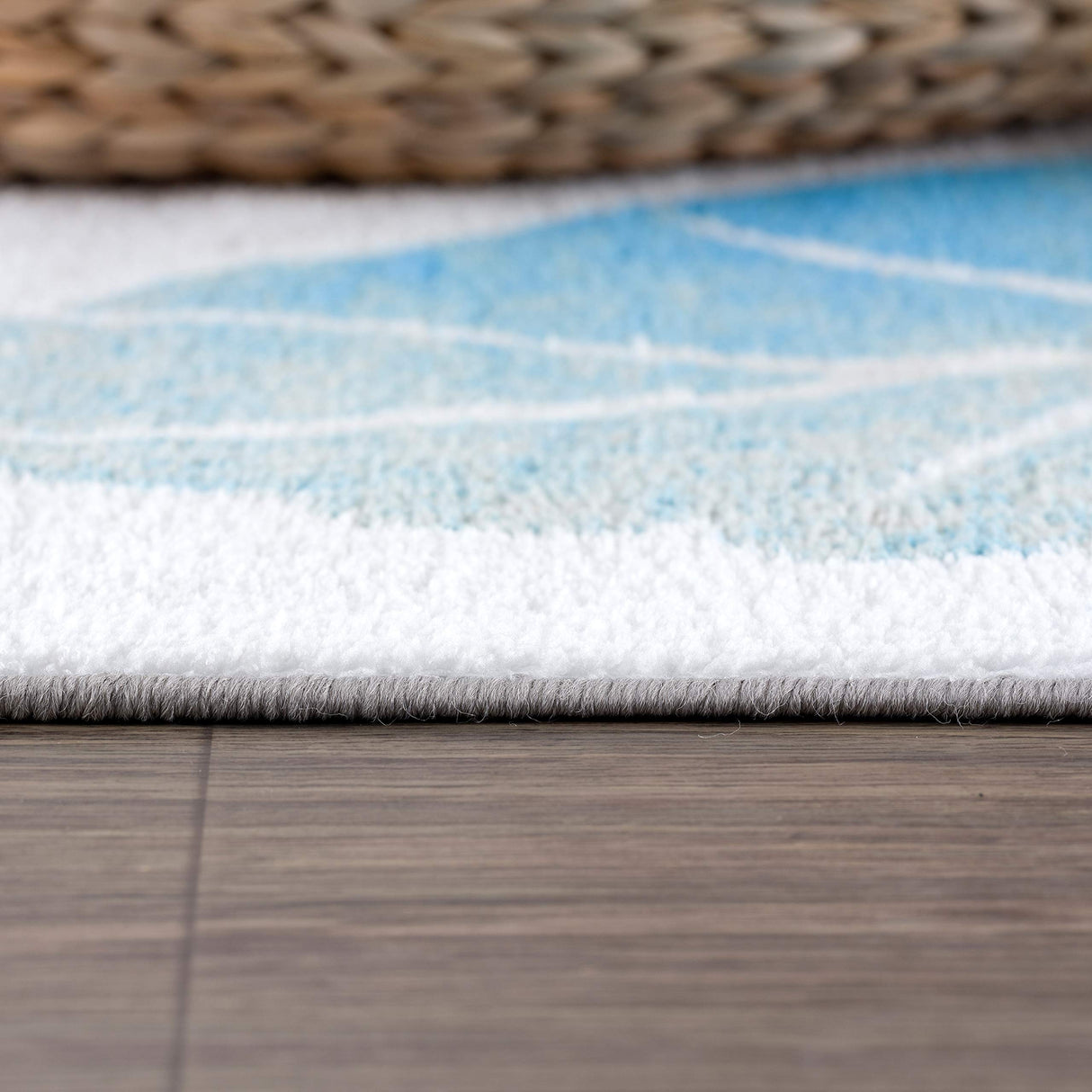 Solana Modern Floral 7'10" x 10'3" Area Rugs Non-Skid (Non-Slip) Rubber Backing Blue