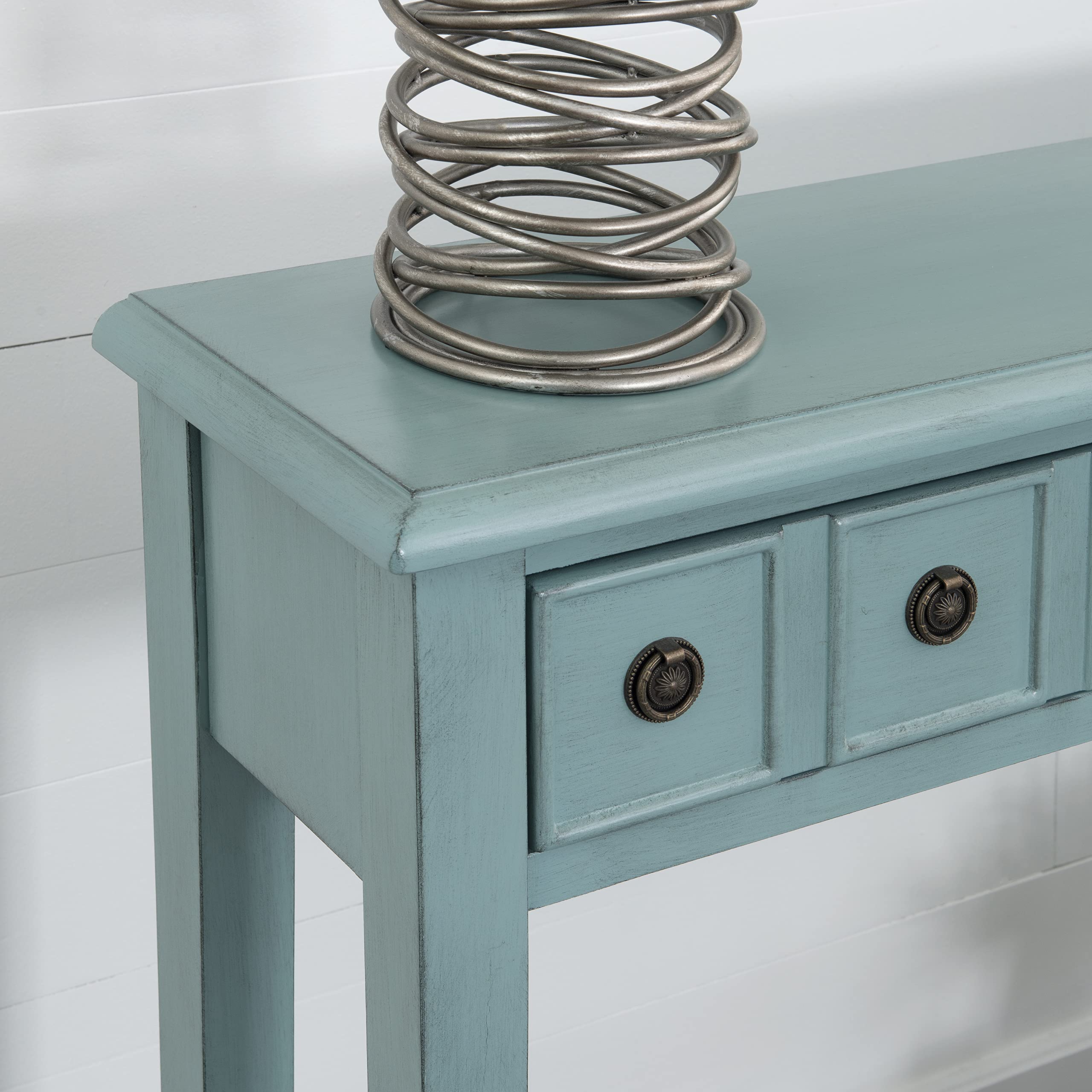 Furniture Sadie Long Console Table, Teal