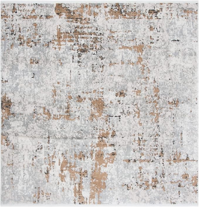 Shivan Collection Area Rug - 8' x 10', Grey & Rose, Modern Abstract Design
