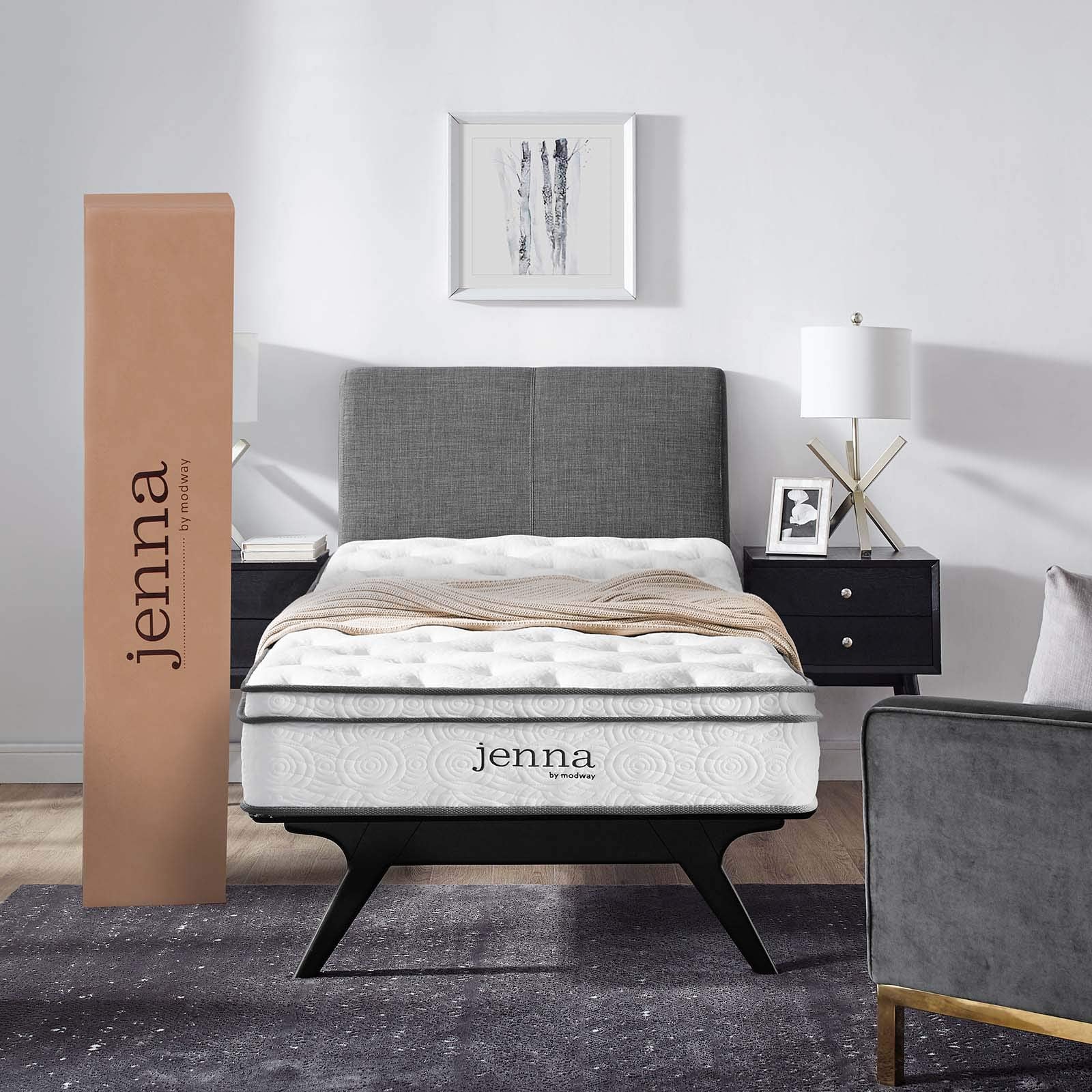 Jenna 8” Innerspring and Memory Foam Narrow Twin Mattress With Individually Encased Coils