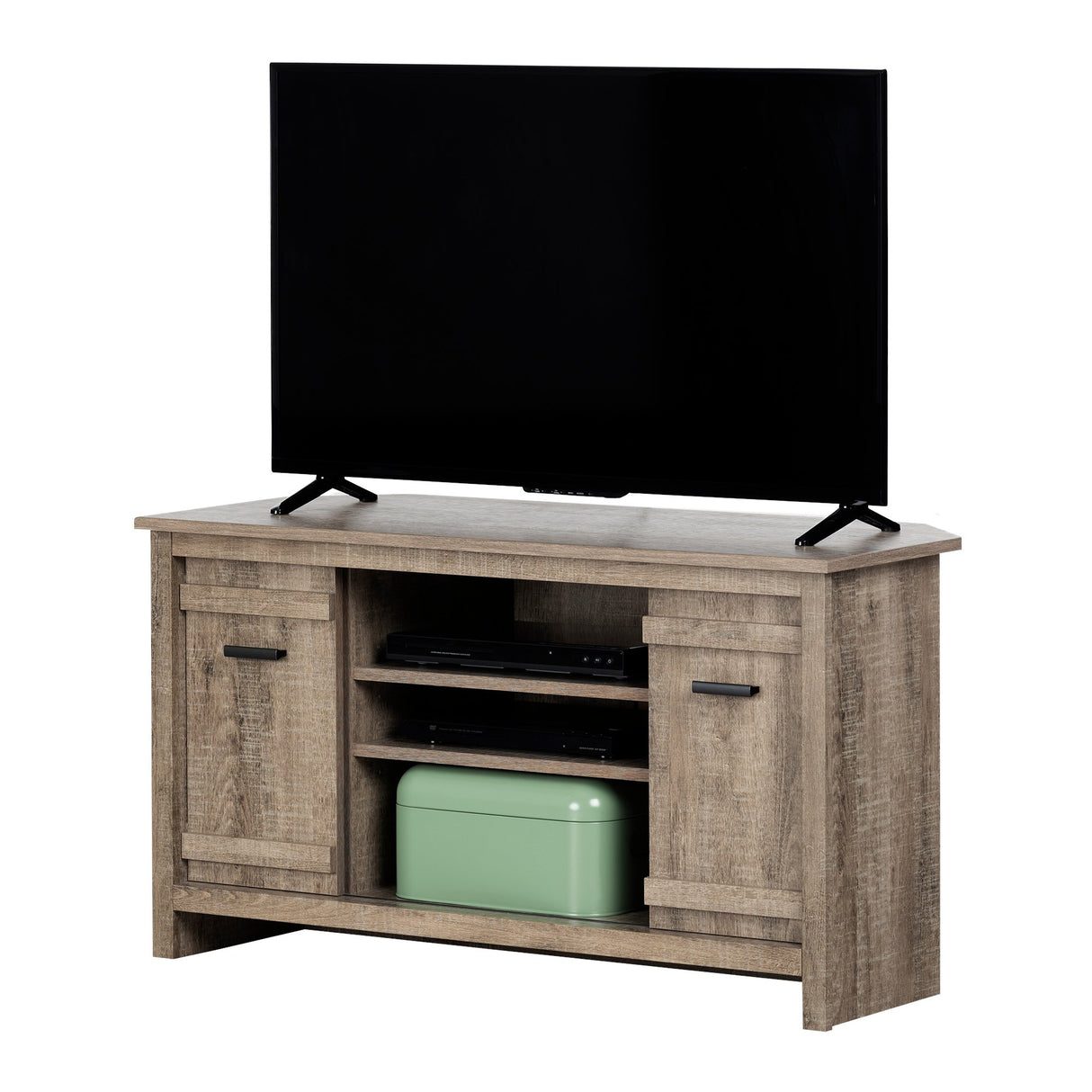 Exhibit Corner Stand, for TVs up to 42'', Weathered Oak