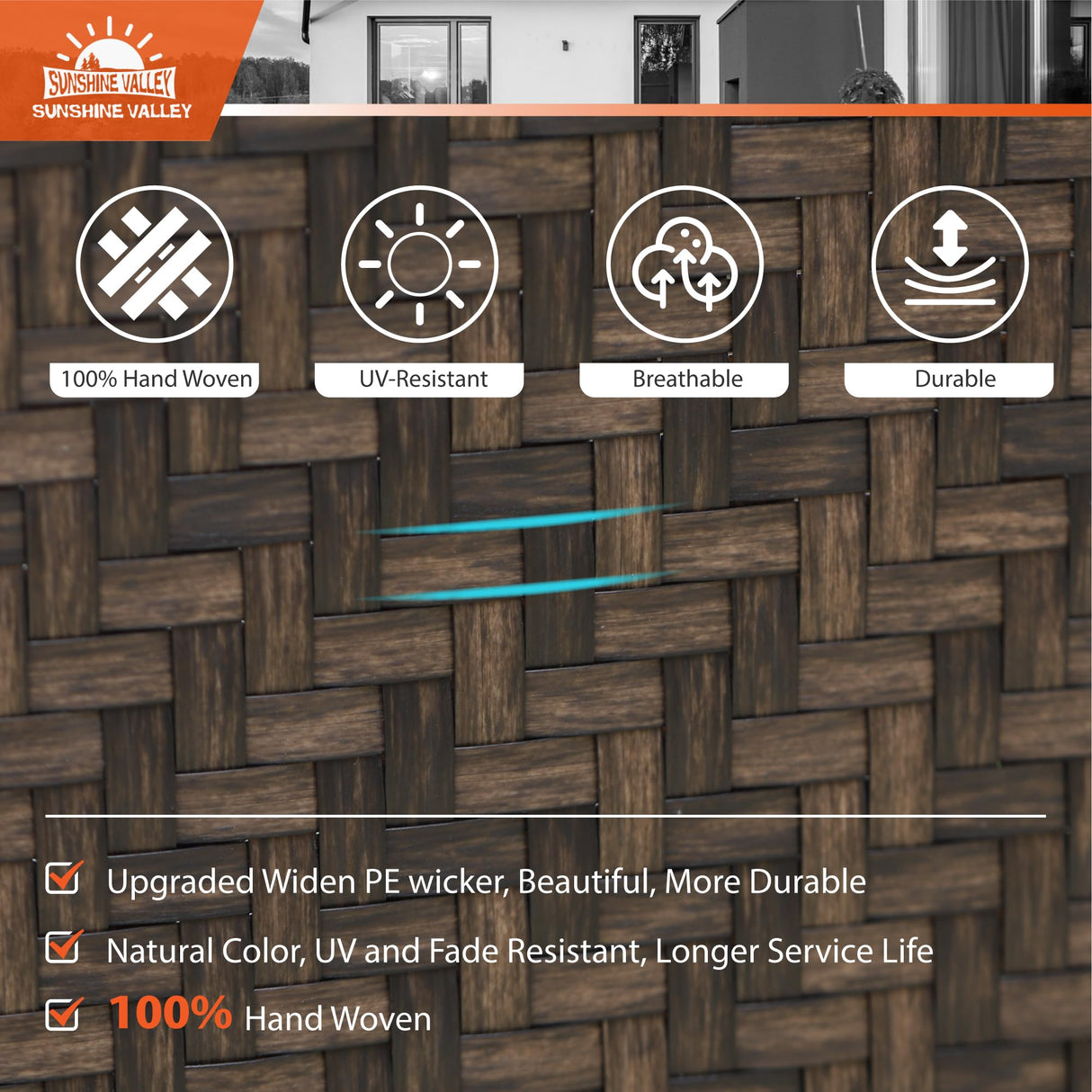 5 Pieces Patio Dining Set for 4, Wicker Outdoor Dining Set with Round Patio Table