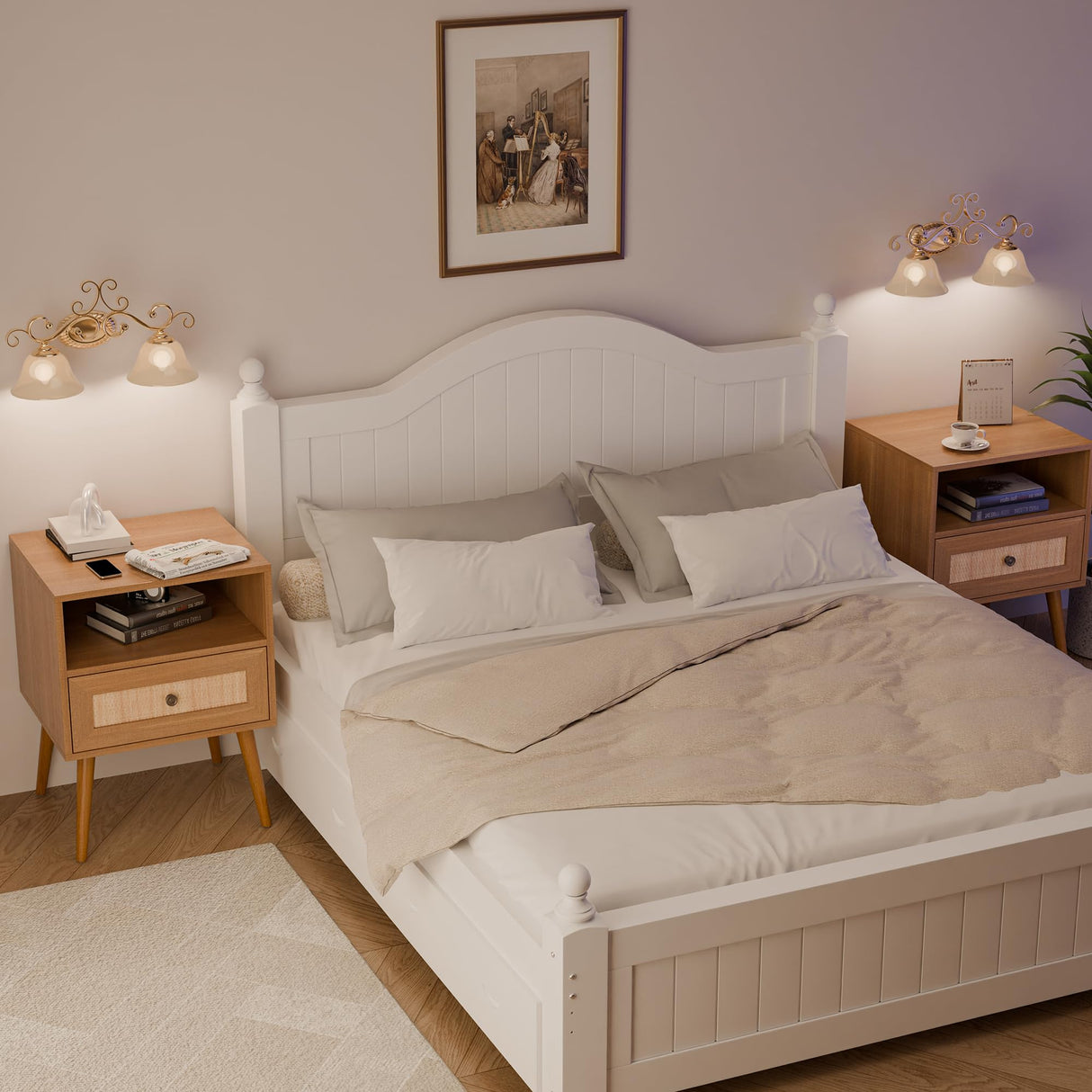 Wicker Rattan Stand, Rattan Stand with Drawer