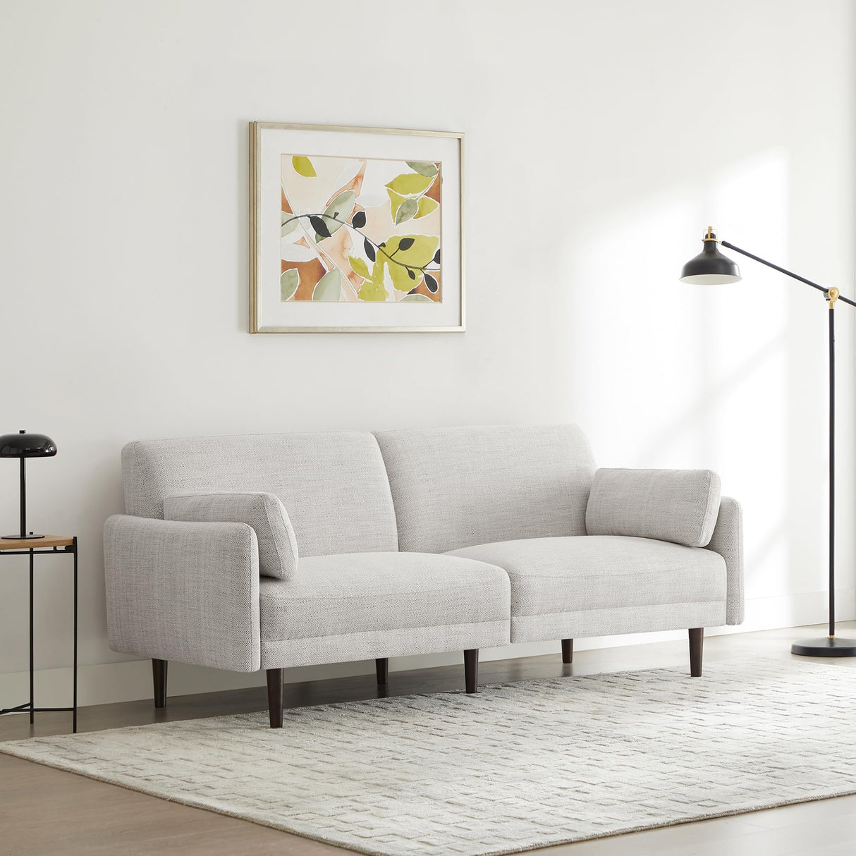 Mid-Century Modern Sofa, Fabric Couch for Living Room
