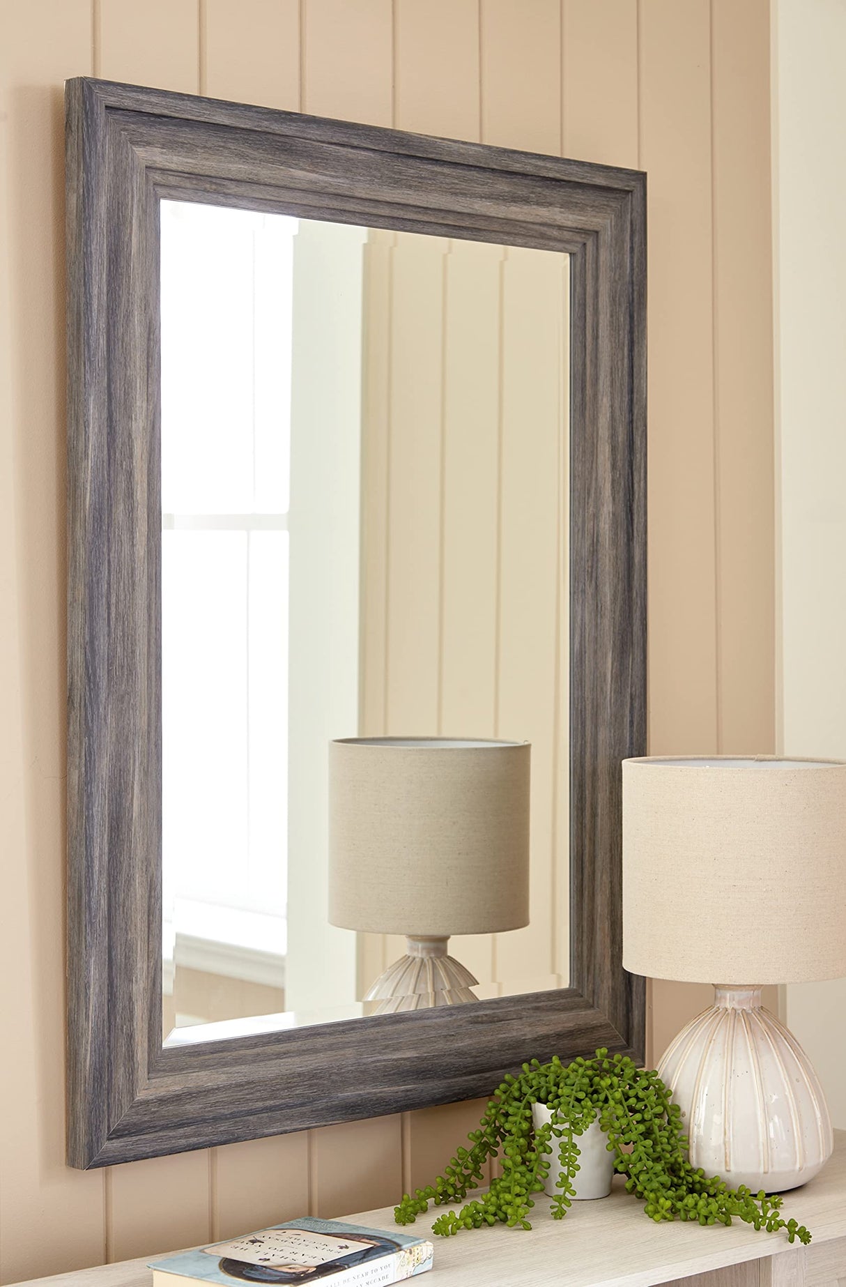 Jacee Casual 40" Accent Mirror, Gray