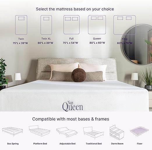 14 Inch Queen Size Mattress, Bamboo Charcoal Foam Mattress