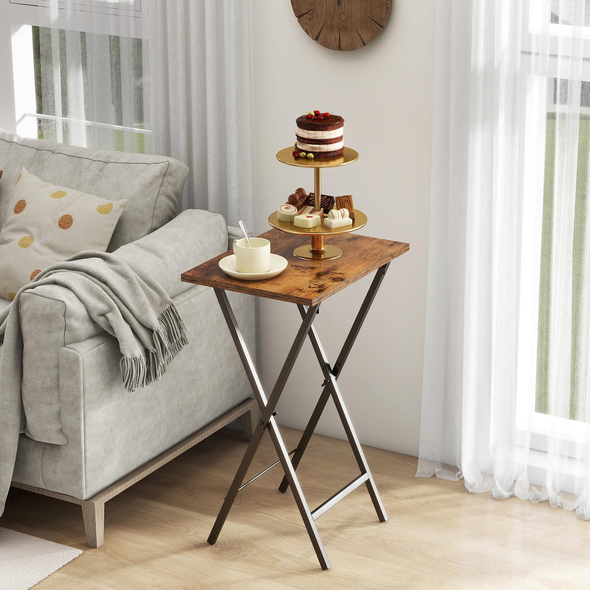 TV Tray Table Set of 2, TV Dinner Tray, Folding Table, Foldable TV Trays