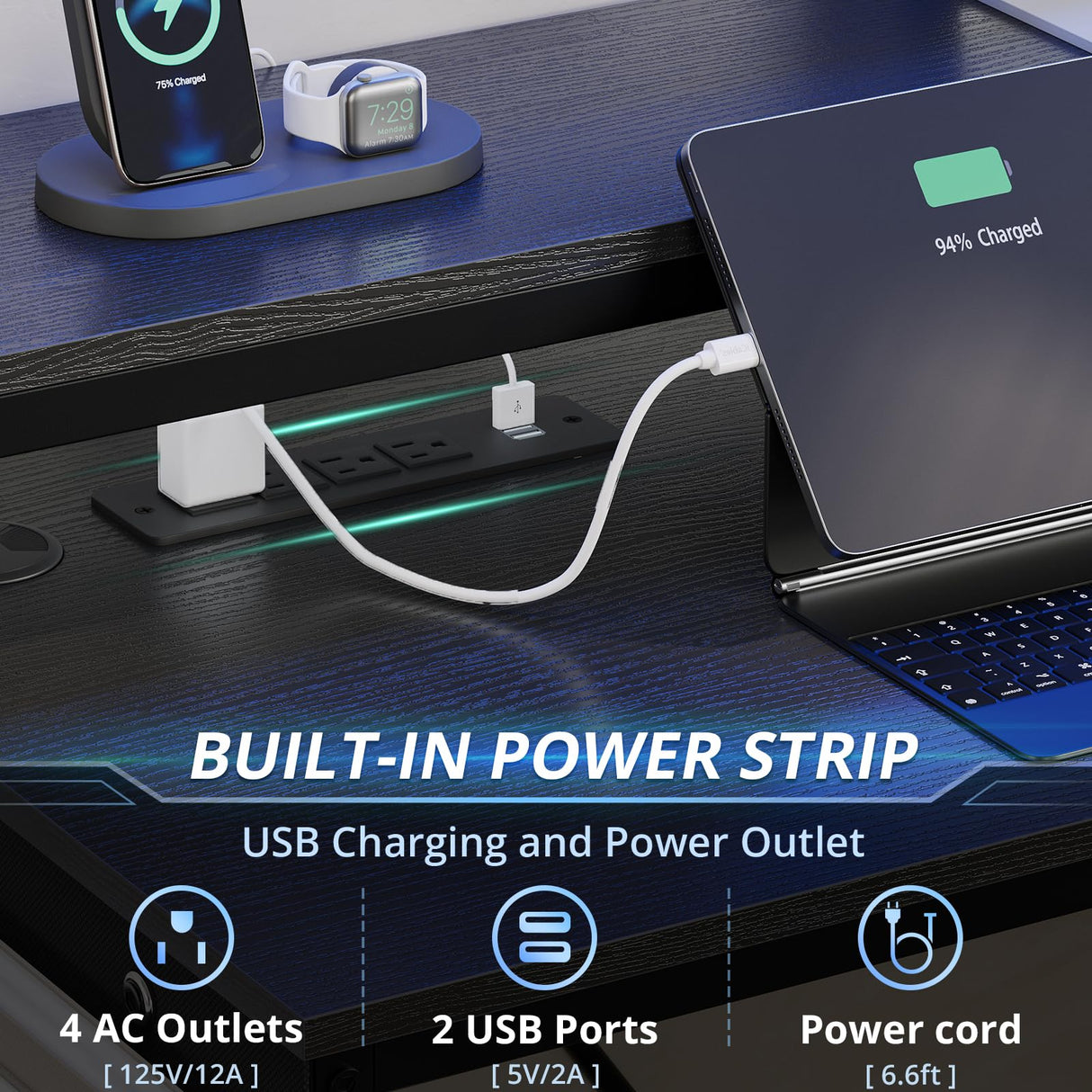 L Shaped Gaming Desk with Keyboard Tray, Reversible Computer Desk