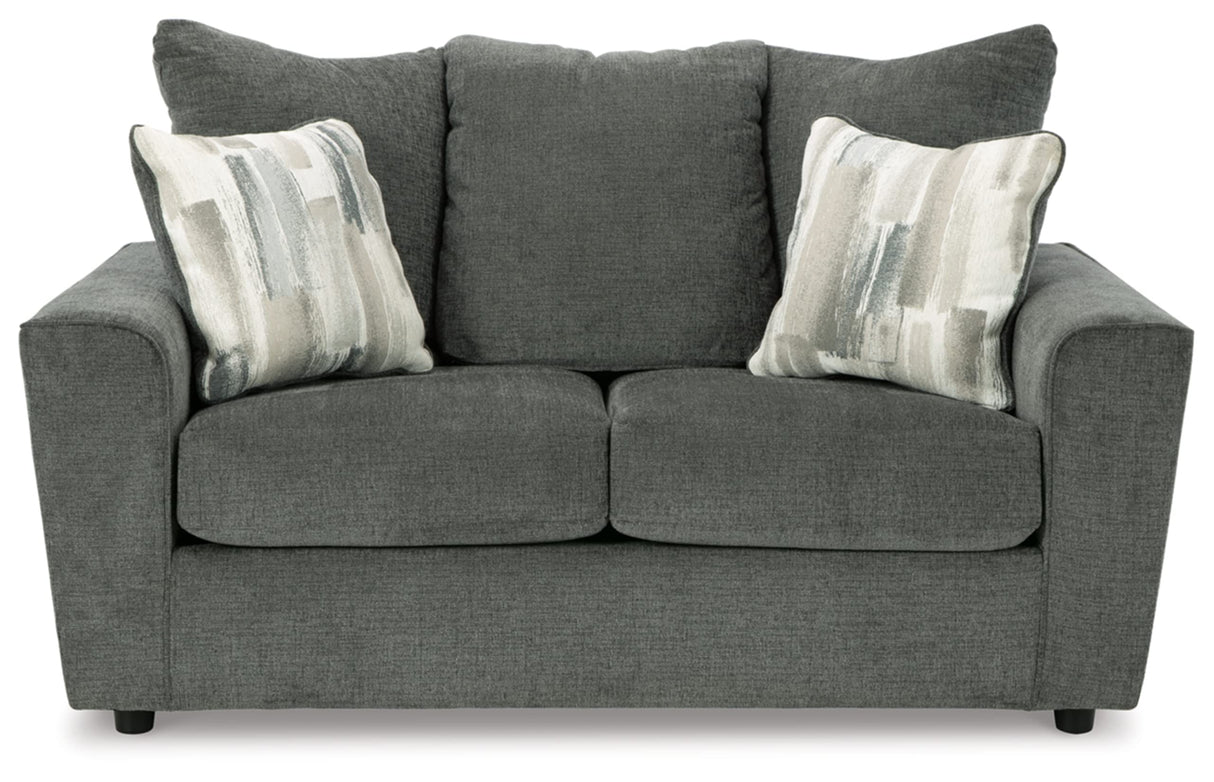 Stairatt Casual Loveseat with Flared Arms, Gray