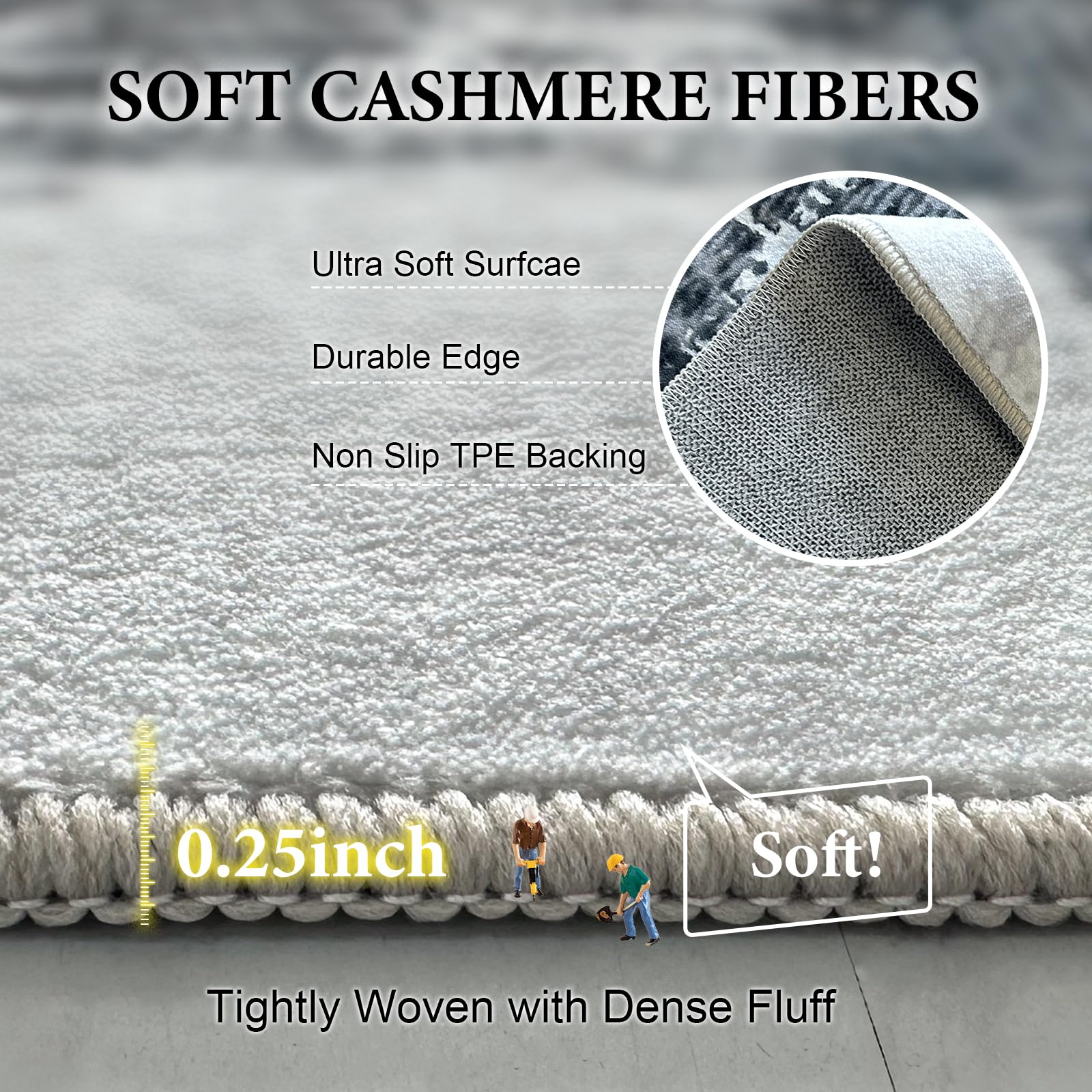 Machine Washable Rug 5'x7' Abstract Washable Area Rugs for Living Room Non Slip Rugs for Bedroom