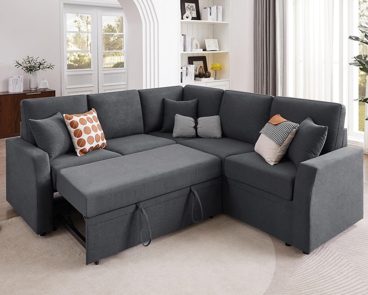 Sleeper Sofa, 85 Inch Reversible L Shape Sectional Couch