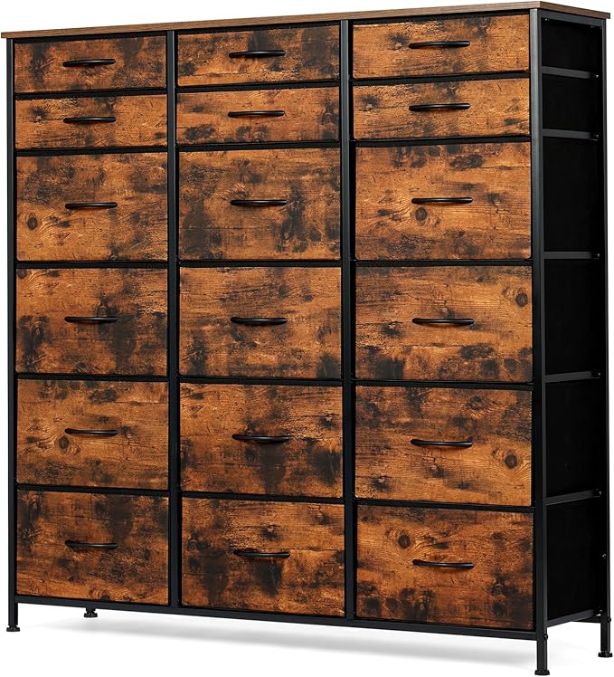 18 Drawer Dresser for Bedroom, 47.5 Inch Tall Chest of Dresser