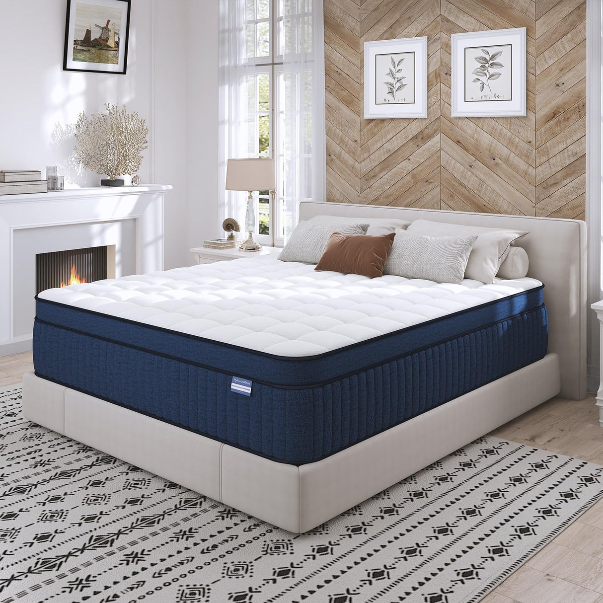 14 Inch King Size Hybrid Mattress - Medium Firm Gel Memory Foam with Pocket Springs