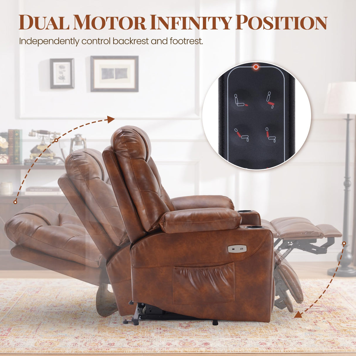 MotionEase Dual Motor Lift Recliner – with Heat, Massage & Wheels for Seniors