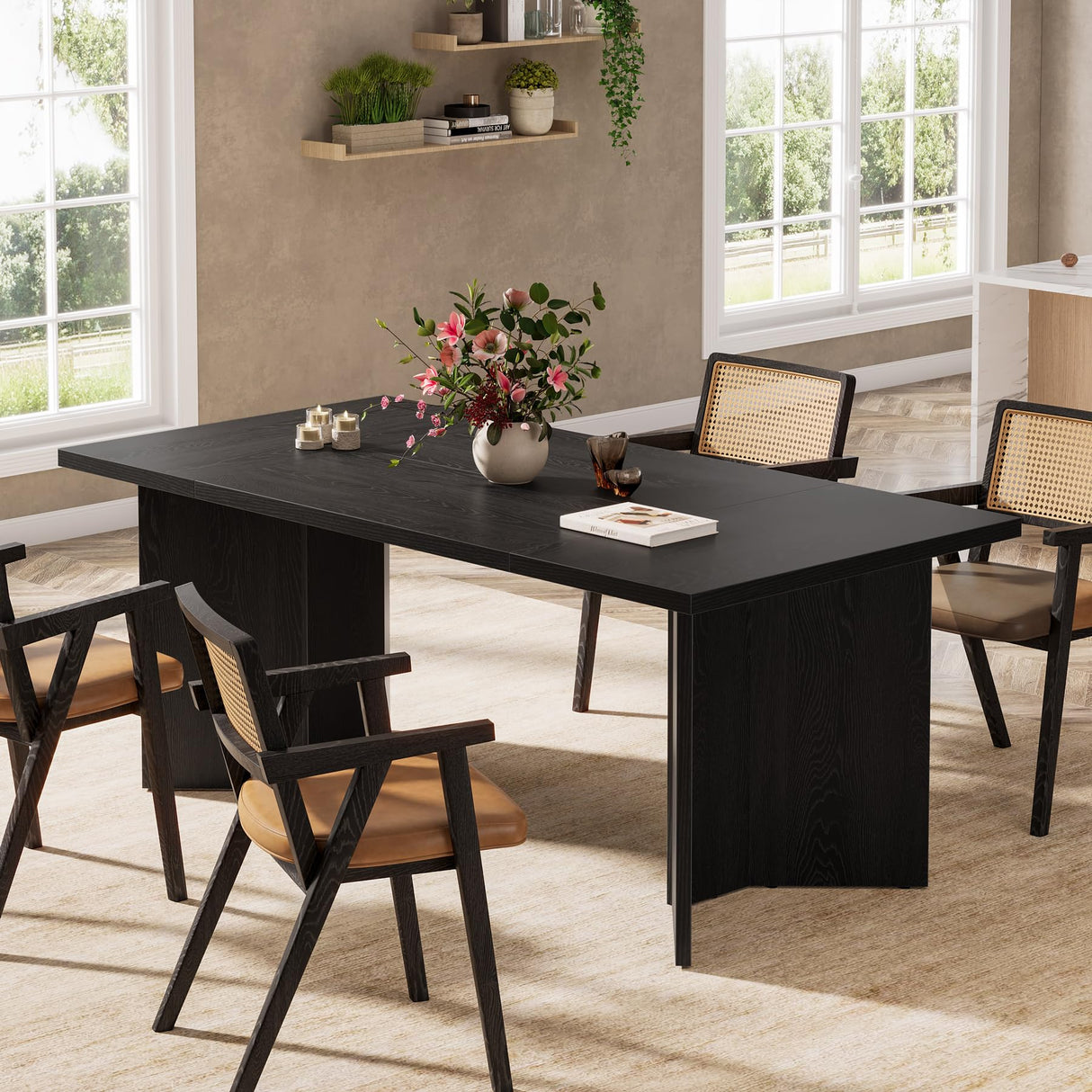 63-Inch Dining Table for 4-6 People - Modern Rectangular Kitchen Table